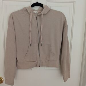 Hippie Rose Tan Zip-Up Hoodie